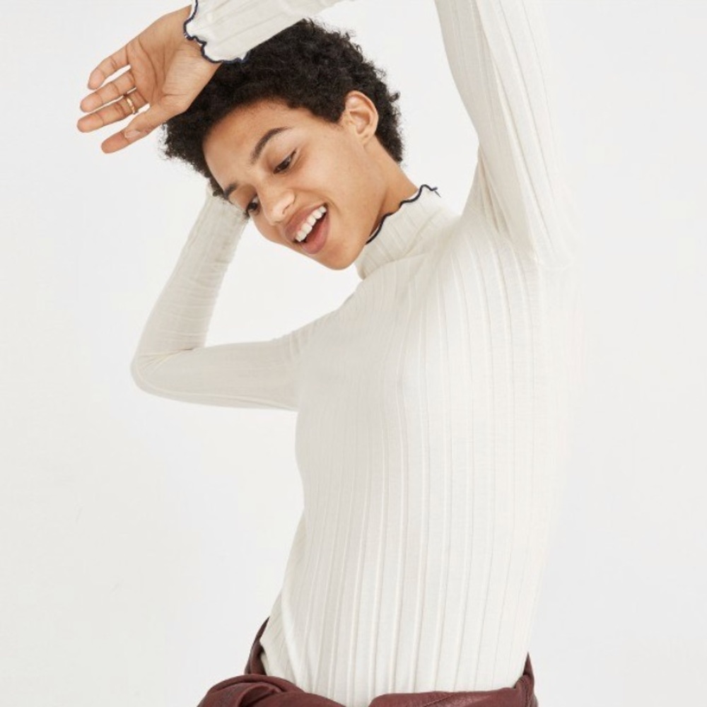 Ribbed Turtleneck Top
